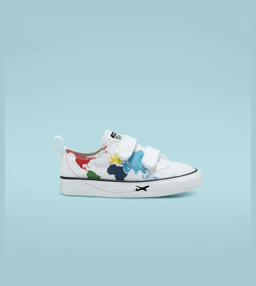 Converse Toddler Geography Class Easy-On Chuck Taylor All Star Low Top White/university Red/black (768457C)