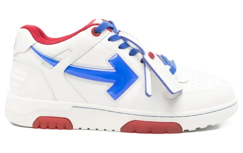 OFF-WHITE Out Of Office OOO Low Tops Bubble Arrow White Cobalt Blue (OMIA189S26LEA0090147)