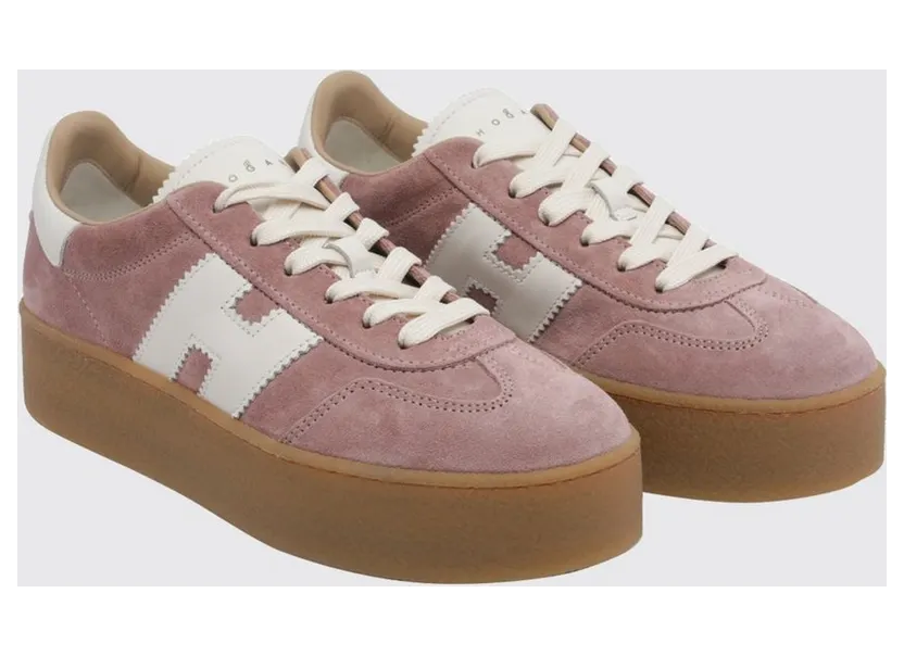 Hogan Cool H698 Platform in Suede Leather with H Logo Pink (HXW6980FB60UL60R1B)