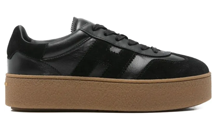 Hogan Cool leren low-top with plateauzool – Beige (HXW6980FB60UHC)
