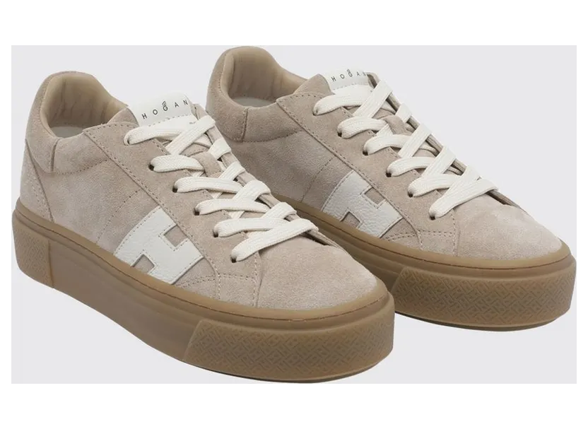 Hogan Crosswind Suede Leather Platform Beige (HXW7050GB00UHT0R2A)