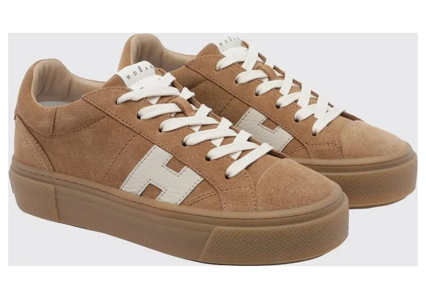 Hogan Crosswind Suede Leather Platform Earth (HXW7050GB00UHT0RZU)
