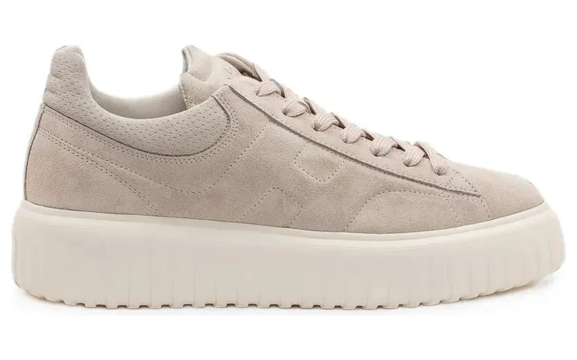 Hogan H-Stripes low-top with plateauzool – Beige (HXM6450FC63BTM)