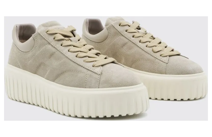 Hogan H-Stripes Suede Platform Beige (HXW6450FC6TPJQC803)