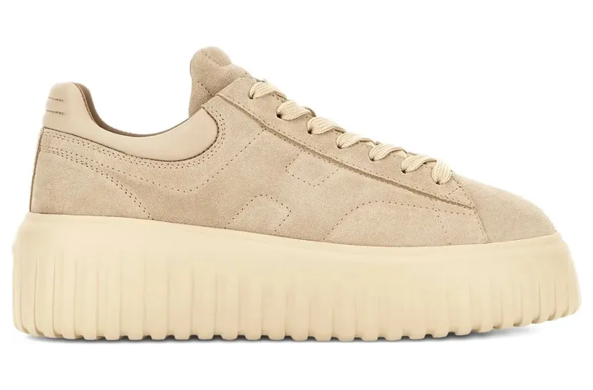 Hogan H-Stripes suède with plateauzool – Brown (HXW6450FC6TPJQ)