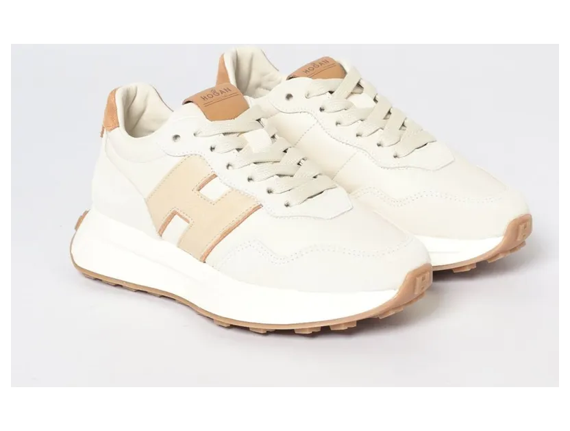 Hogan H641 in Smooth and Suede Leather Beige (HXW6410EH41UXO0RVV)
