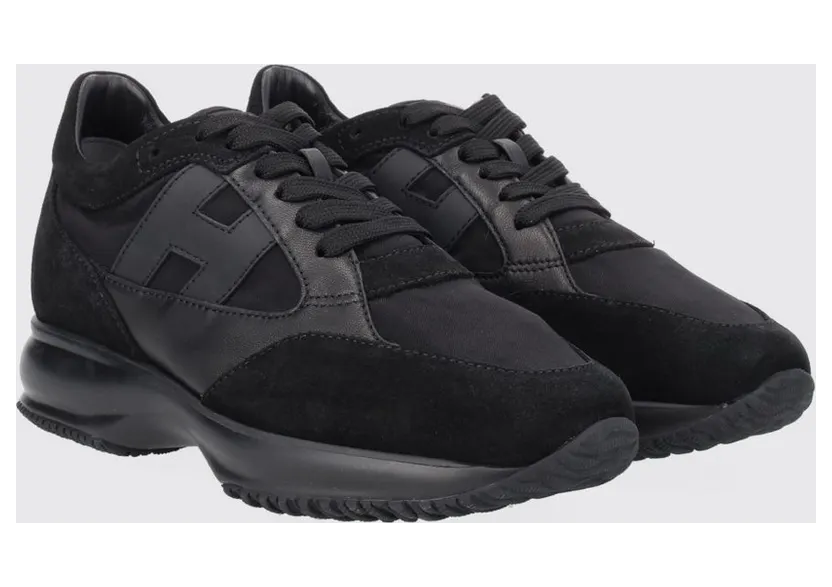 Hogan Interactive Nylon and Suede with H Logo Black (HXW7130GC80UZAB999)