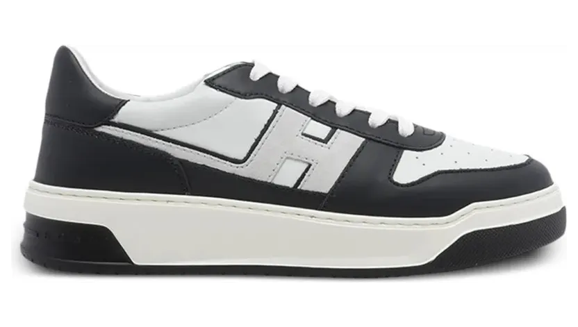 Hogan logo-patch panelled leather – Black (HXM7180GI00UI4)