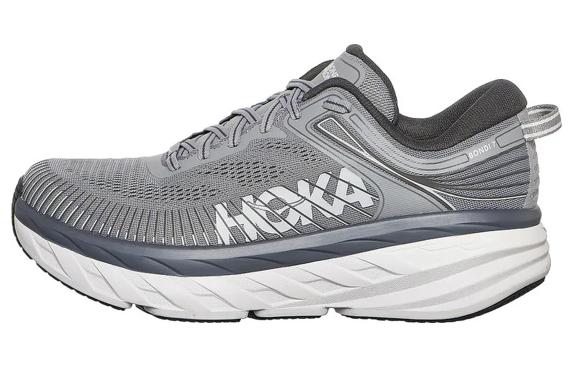 Hoka One One Grey Bondi 7 Sneakers (1110518 WDDS)