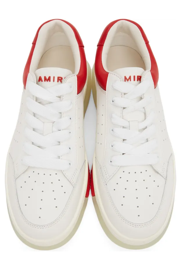 AMIRI White & Red Stadium Low Sneakers (PS22MFS007-124) (5)