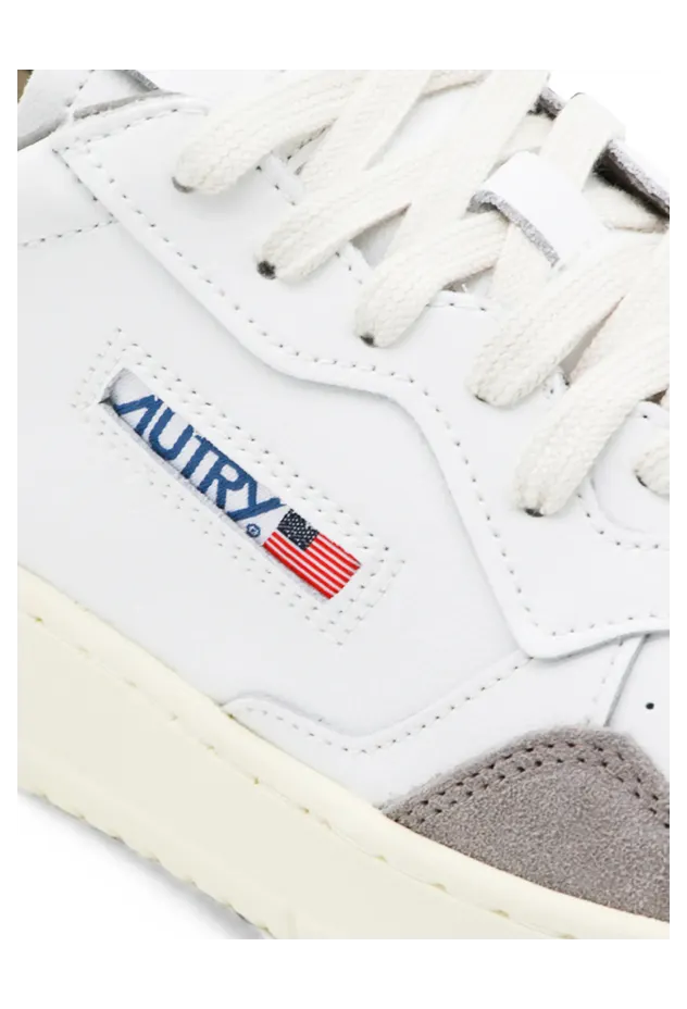 Autry Medalist Suede-panelled Perforated “White/Grey” (AULM FT15) (4)