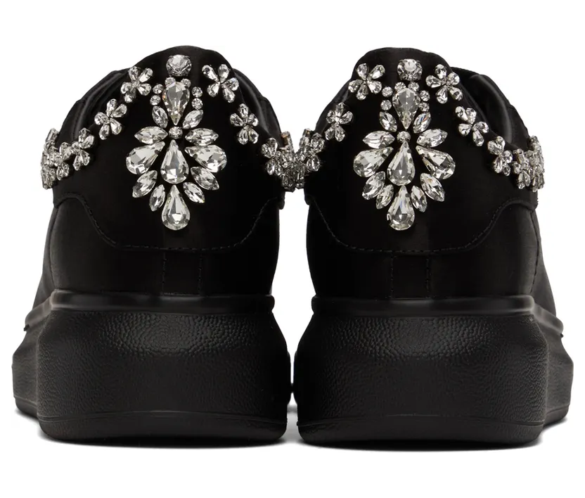 Alexander McQueen Black Silk Oversized Sneakers (701166W4SBA) (2)
