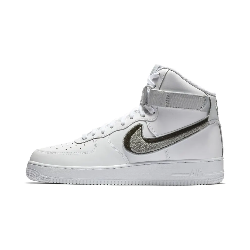 Nike Air Force 1 High 3D Chenille White Grey Black White/Wolf Grey-Pure Platinum-Black (806403-105)