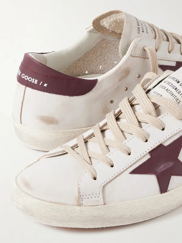 Golden Goose Super-Star Distressed Leather Sneakers White (GMF00101.F008114) (5)