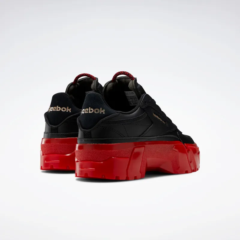 Reebok Cardi B Club C Shoes Core Black / Vector Red / Rose Gold