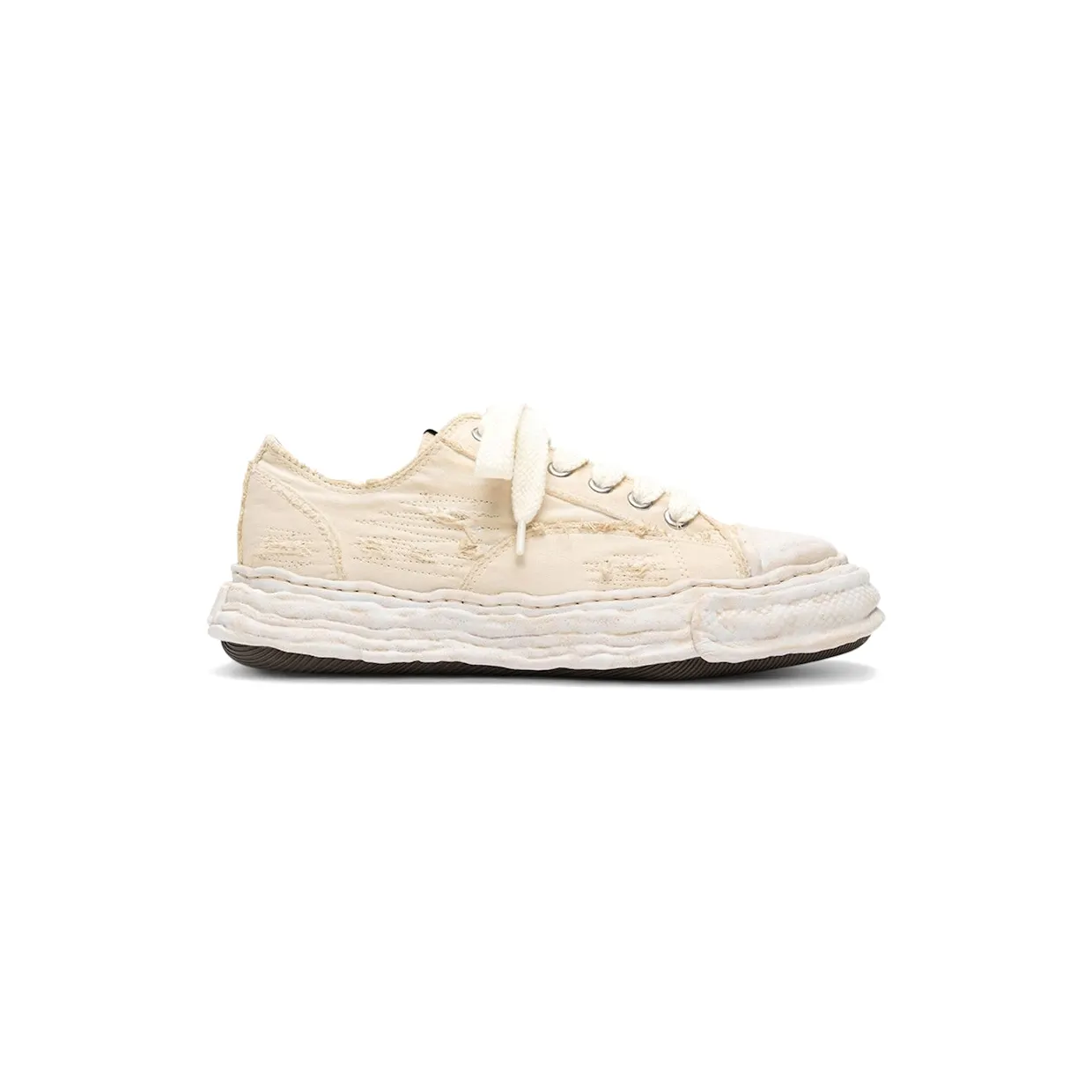 Maison Mihara Yasuhiro Peterson 23 OG Sole Ripped Overdye Canvas Low White (A16FW723-WHT)