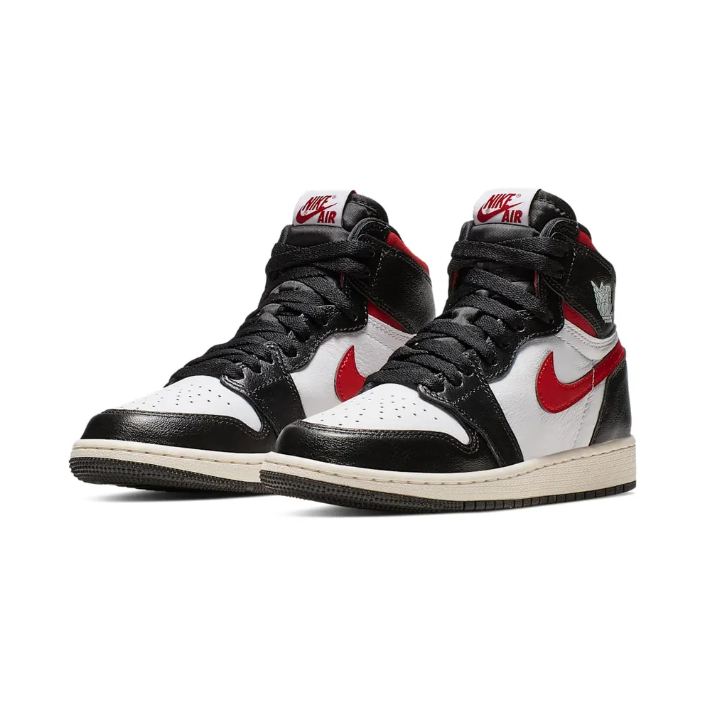 Air Jordan Nike AJ I 1 Retro High Black Gym Red (GS) (2019) (575441-061)