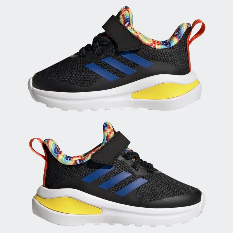 Adidas FortaRun Sport Running Elastic Lace and Top Strap Core Black / Royal Blue / Impact Yellow (HR1452)