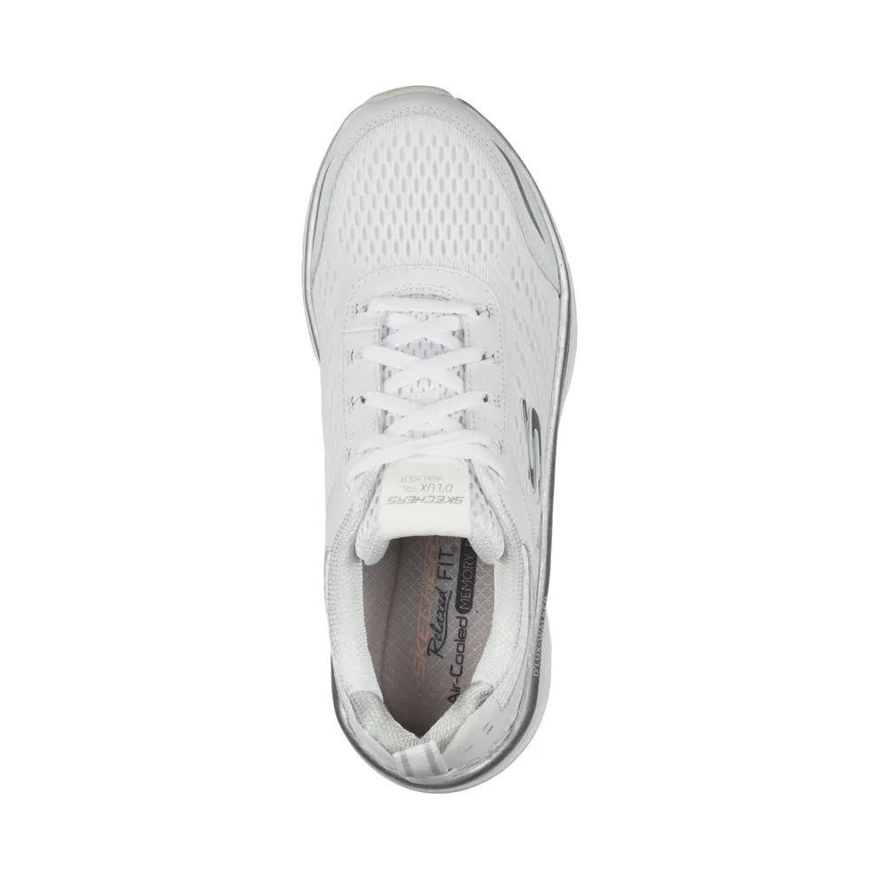 Skechers Relaxed Fit: D’Lux Walker – Infinite Motion – White / Silver – “White” (149023 WSL)