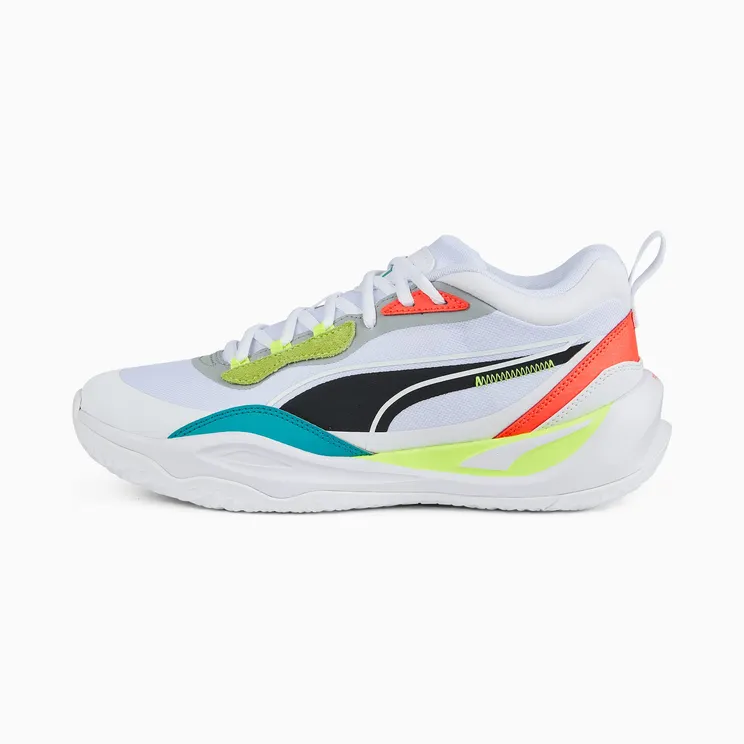 Puma Playmaker Pro basketbalschoenen Wit/Roze/Rood (377572-02)