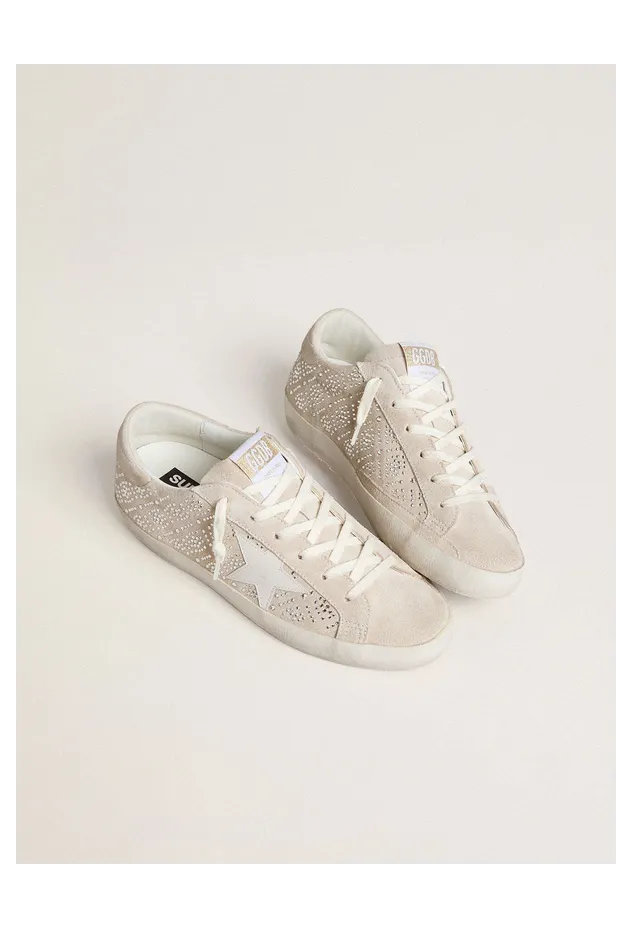 Golden Goose Super-Star Ltd In Suede With Swarovski Crystals And Ice-Gray Leather Star (GWF00101.F007593.25667) (2)