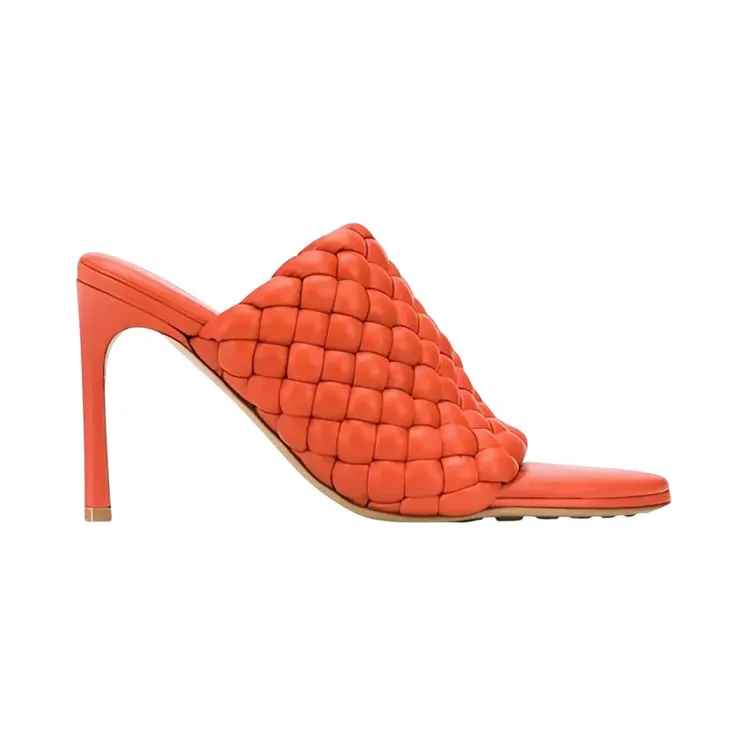 Bottega Veneta Curve Leather Sandals Orange (621340VBTG06513)