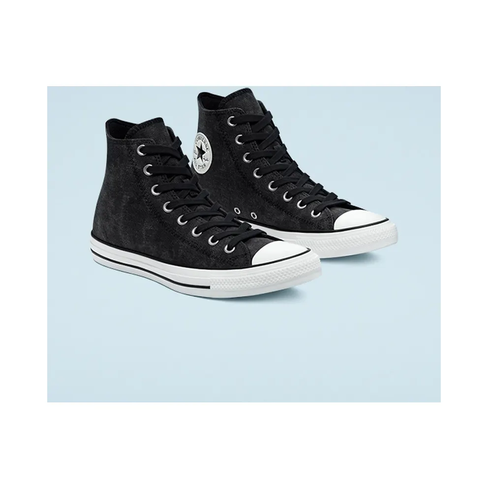 Converse Washed Canvas Chuck Taylor All Star High Top Black/black/egret (171062C)