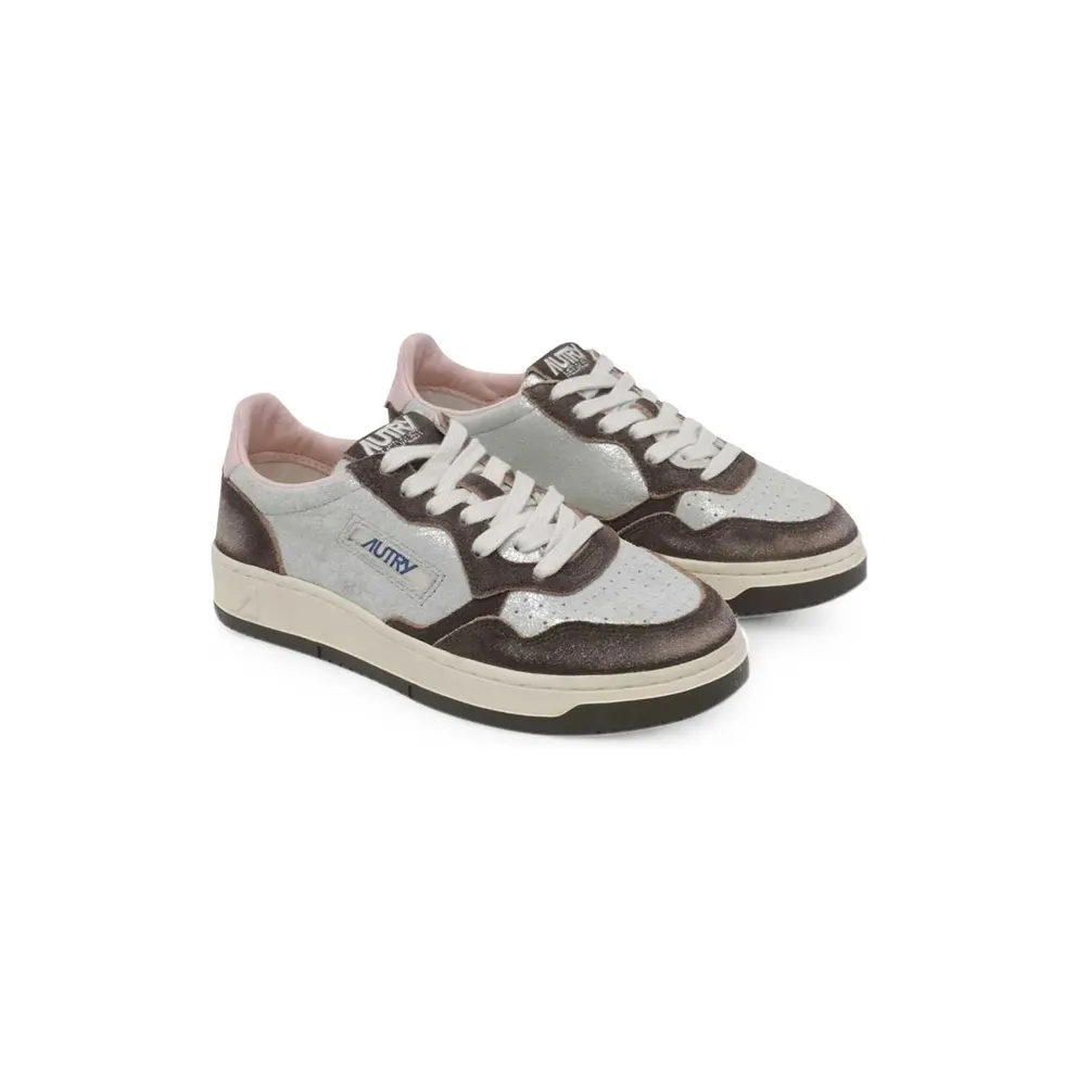 Autry Medalist Perforated “Silver/Brown” (AULW YB02)