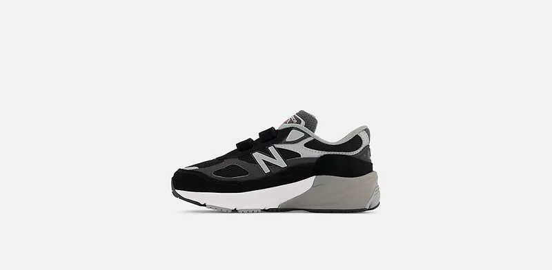 New Balance FuelCell 990v6 Hook and Loop Black Silver (PV990BK6)