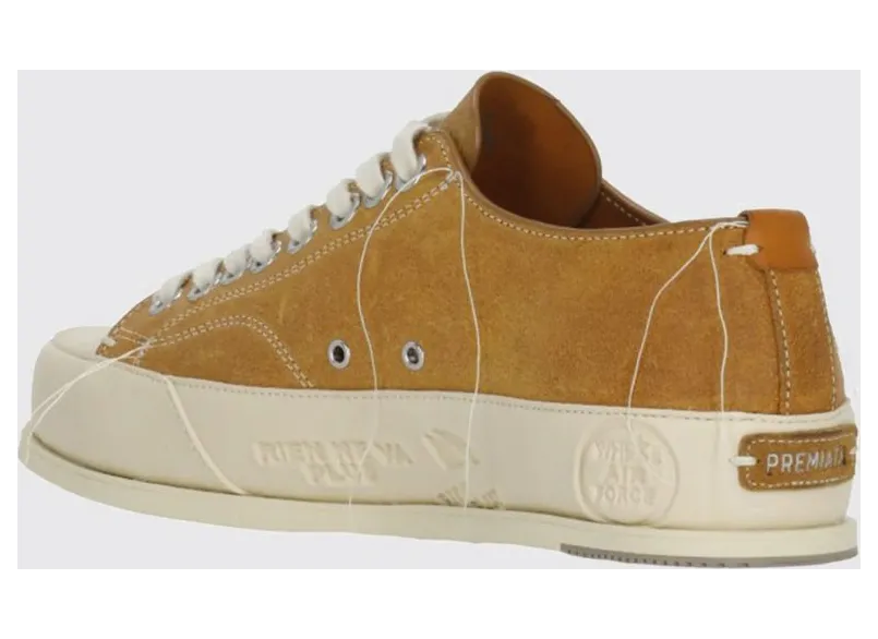 Premiata Vince Calf Leather Low-Top Sneakers with Rubber Toe Ocher (VINCE015OCRA) (2)