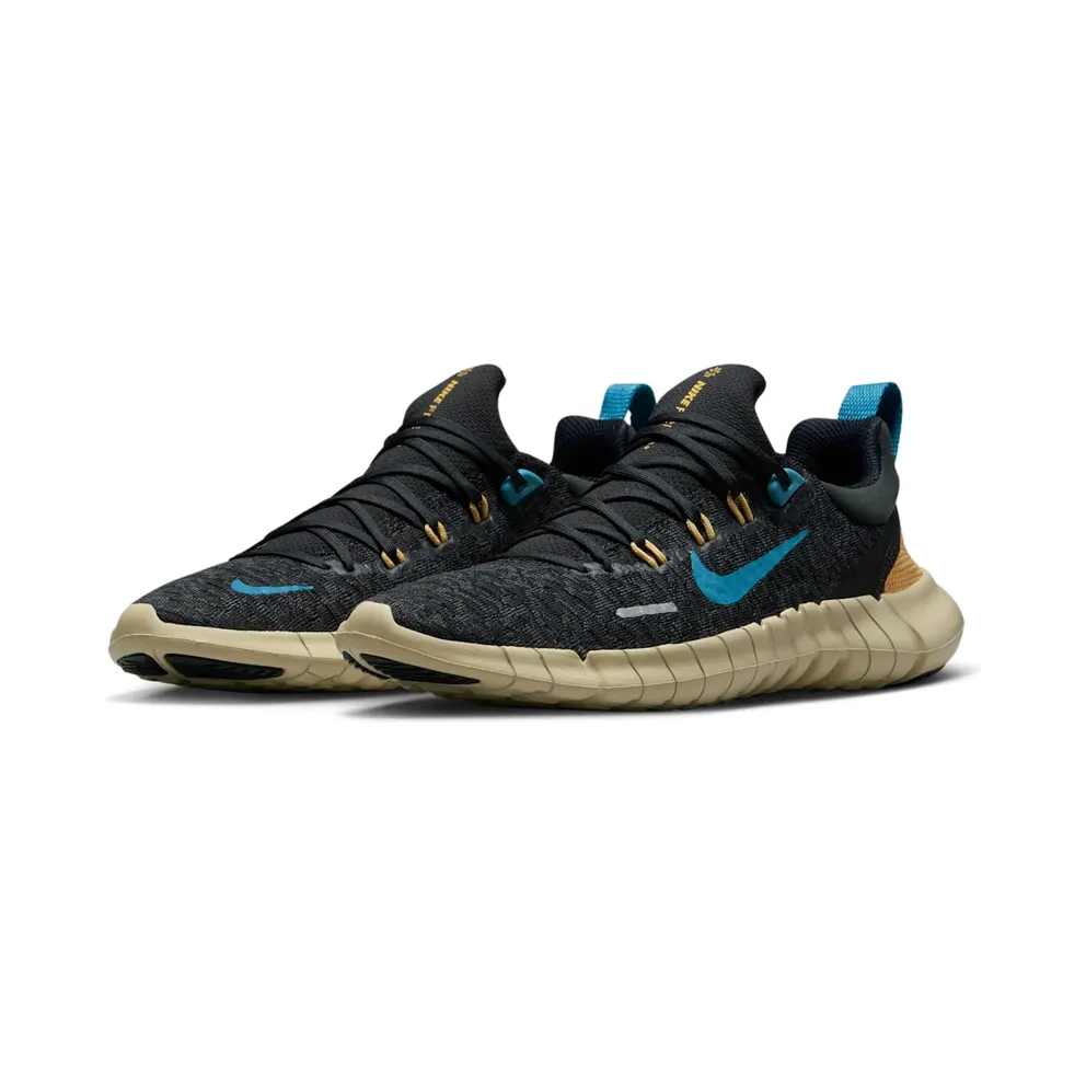 Nike Free Run 5.0 Next Nature Black Anthracite Wheat Gold Noise Aqua (CZ1891-008)
