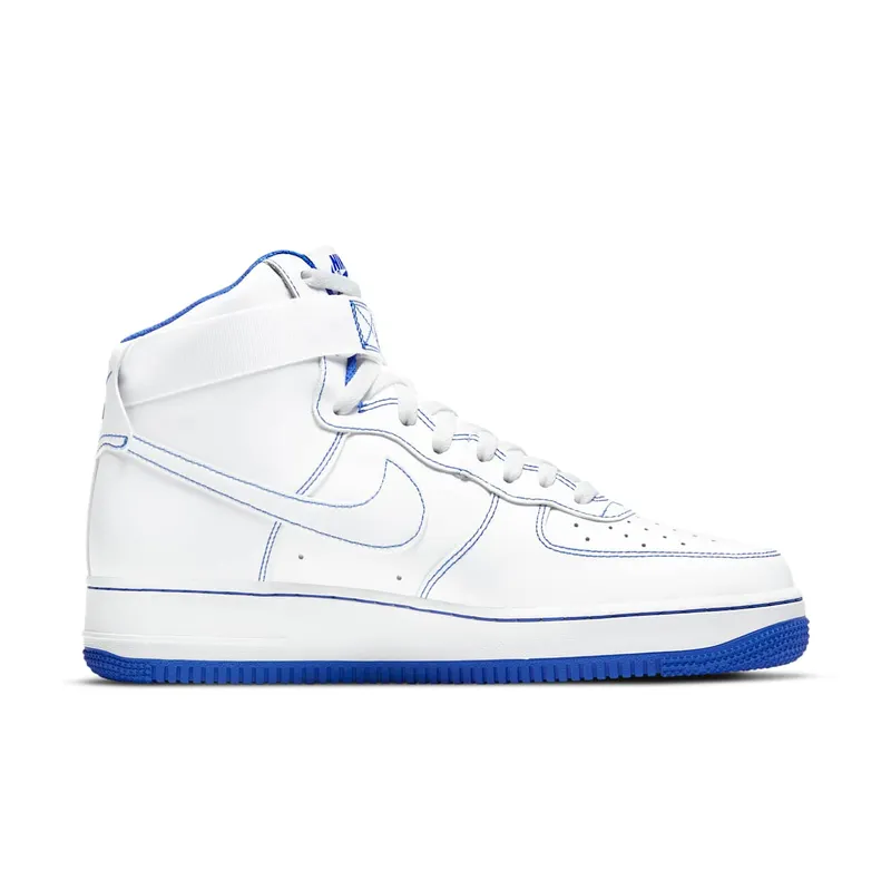 Nike Air Force 1 High White Royal Blue Contrast Stitch (CV1753-101)