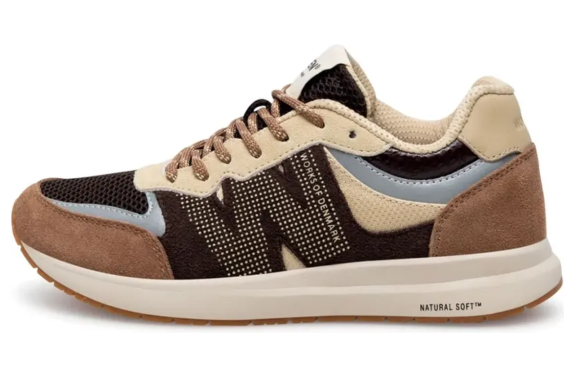 Woden sneaker Crème / Duifblauw / Bruin / Chocoladebruin (WL702-550)