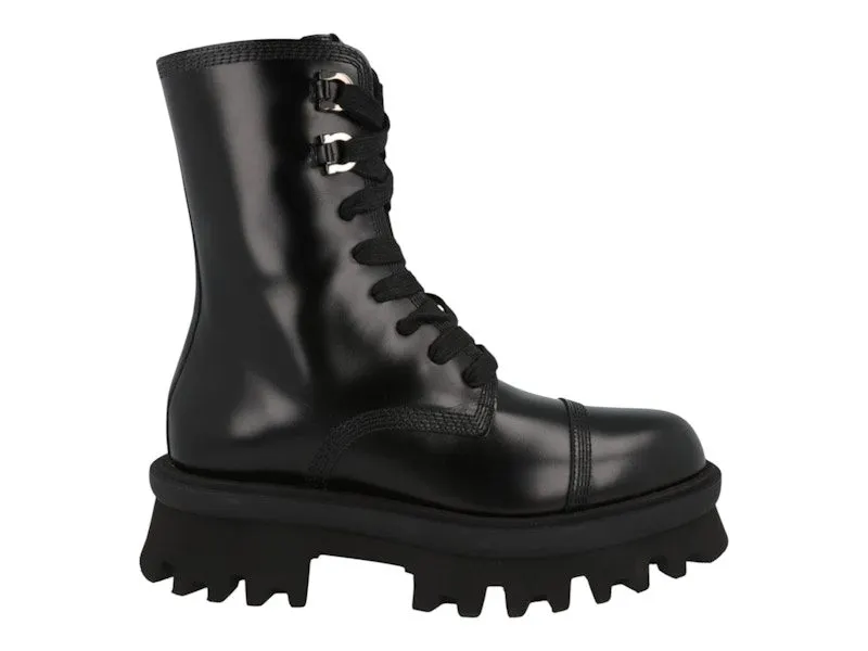 Ferragamo Kira Leather Combat Boots Black (01F701-763843-M)