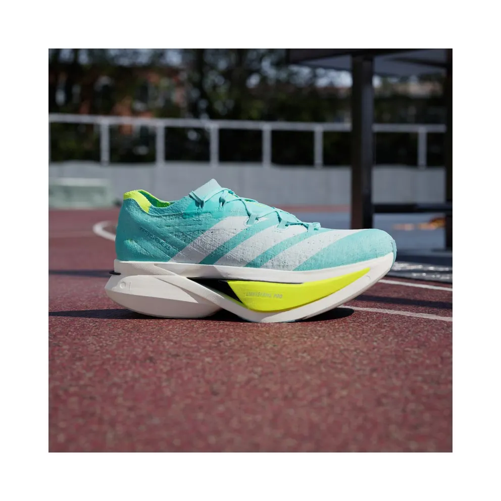 Adidas ADIZERO PRIME X3 STRUNG Running Shoes Flash Aqua / Zero Metalic / Lucid Lemon (JR2598)