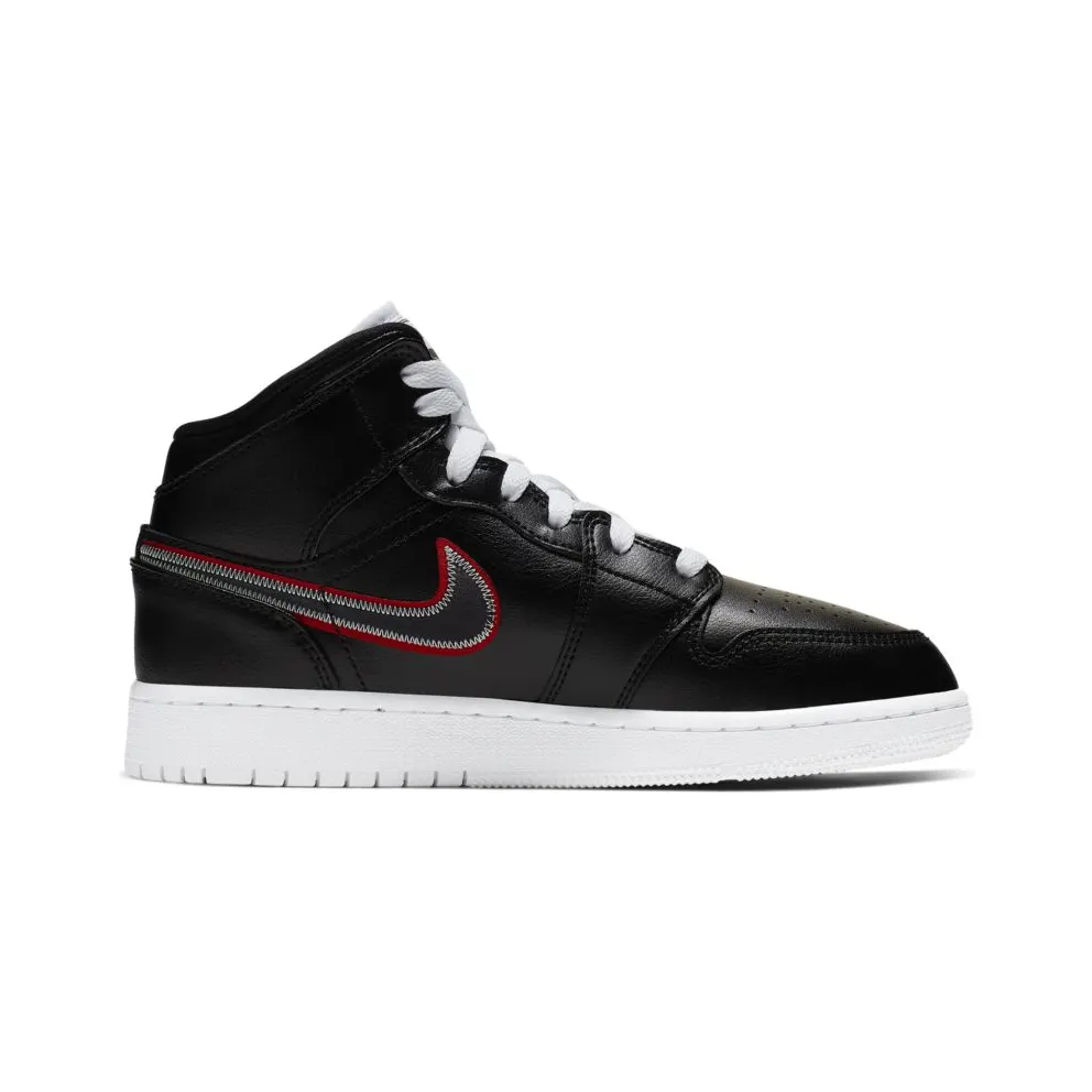 Jordan 1 Mid Maybe I Destroyed The Game (GS) Black/Black-White-Gym Red (BQ6931-016)
