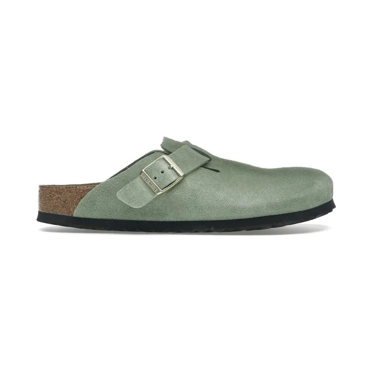Birkenstock Boston Soft Footbed Suede Green Tea (Narrow Fit) (1027934)