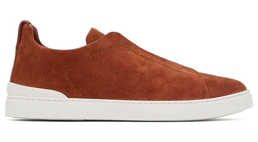 ZEGNA Gray Triple Stitch Sneakers (LHSOY-S4667Z)