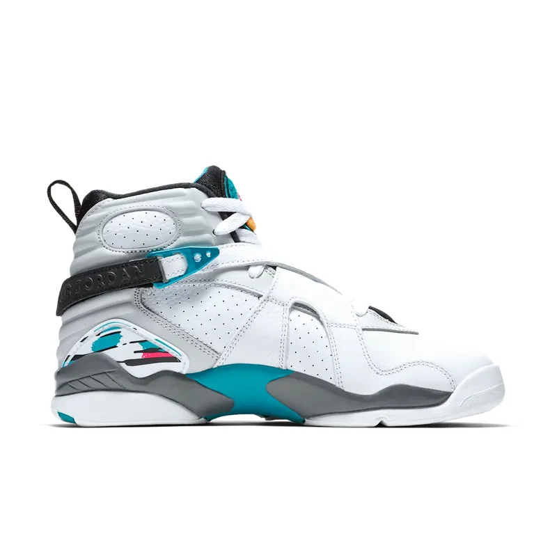 Jordan 8 Retro South Beach (GS) White/White-Turbo Green-Neutral Grey (305368-113)