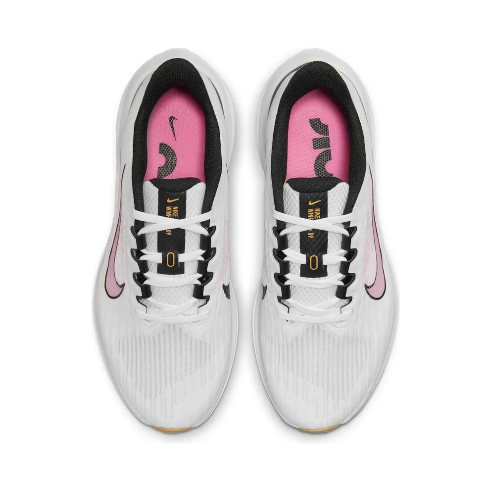 Nike Air Winflo 9 “White / Black / Wheat Gold / Pink Spell” (DD8686-104)
