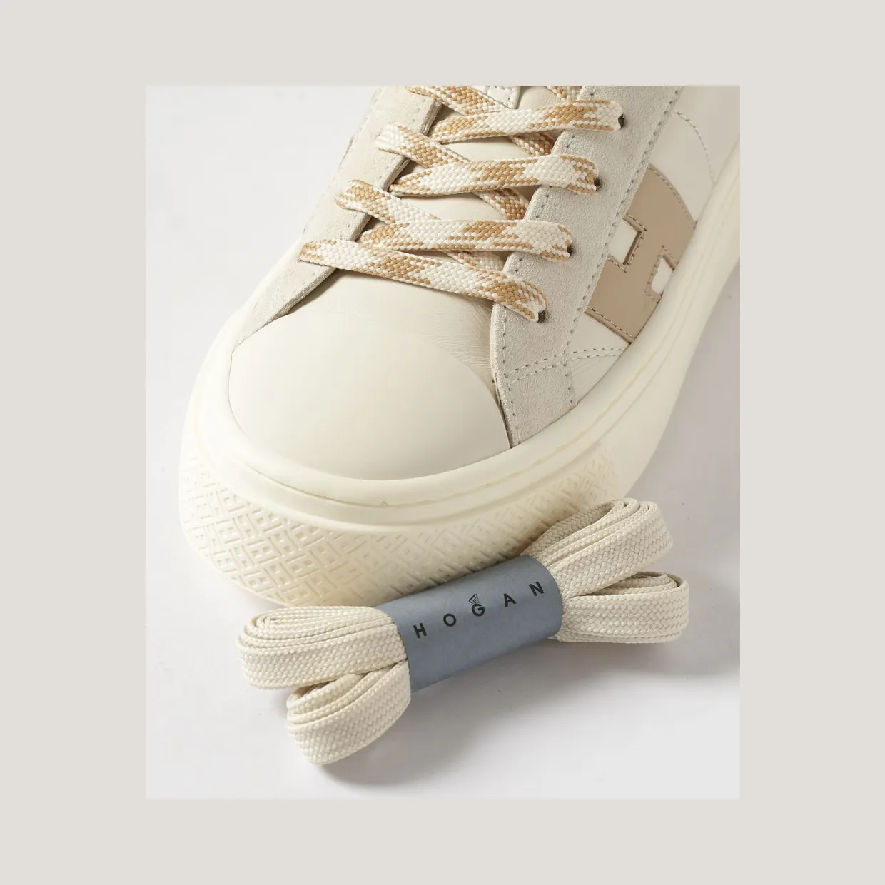 Hogan Crosswind Leather Sneakers Beige (HXW7050GB00V1N0FR7) (3)