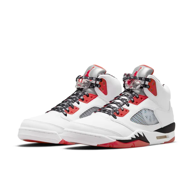 Air Jordan 5 Quai 54 White University Red Black (2021) (DJ7903-106)