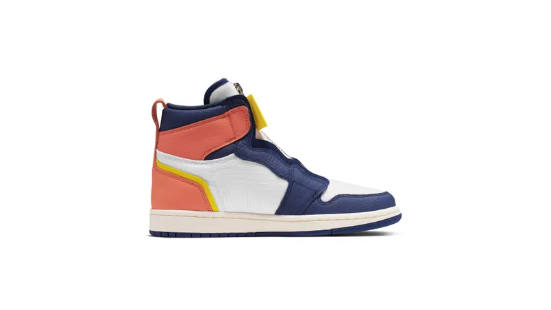 Jordan 1 Retro High Zip Blue Void Turf Orange (W) Sail/Bright Citron-Blue Void-Turf Orange (AQ3742-100)