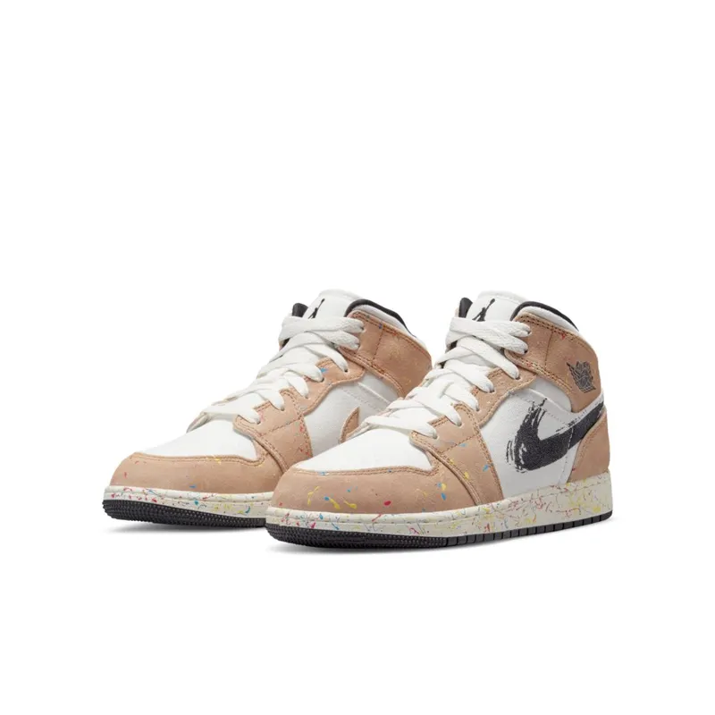 Jordan 1 Mid SE Brushstroke (GS) (DA8006-100)