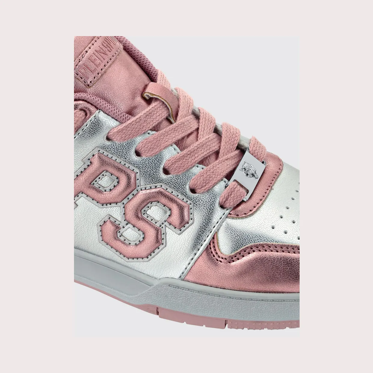 Plein Sport Viper II Laminated Leather Sneakers Pink (FAESWSC2772SLE004N0370) (3)