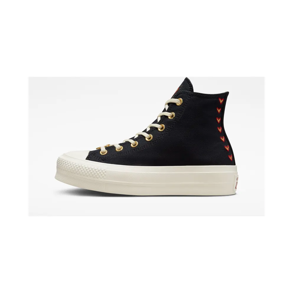 Converse Chuck Taylor All Star Lift Platform Hearts Schwarz/egret/back Alley Brick