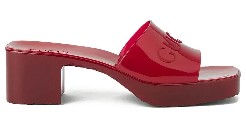 Gucci 60mm Slide Sandal Red Rubber (659261 J8700 6439)