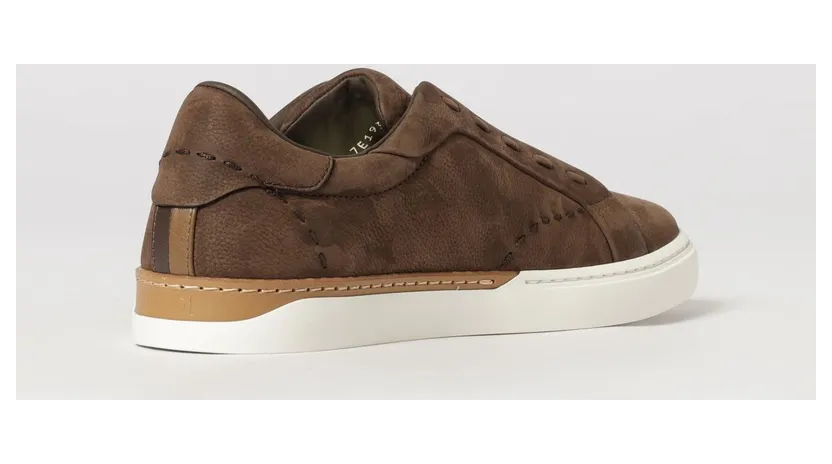 Fendi City Hammered Leather and Nubuck Slip-On Sneakers with Printed Logo Brown (7E1937AY1XF1WPI) (2)