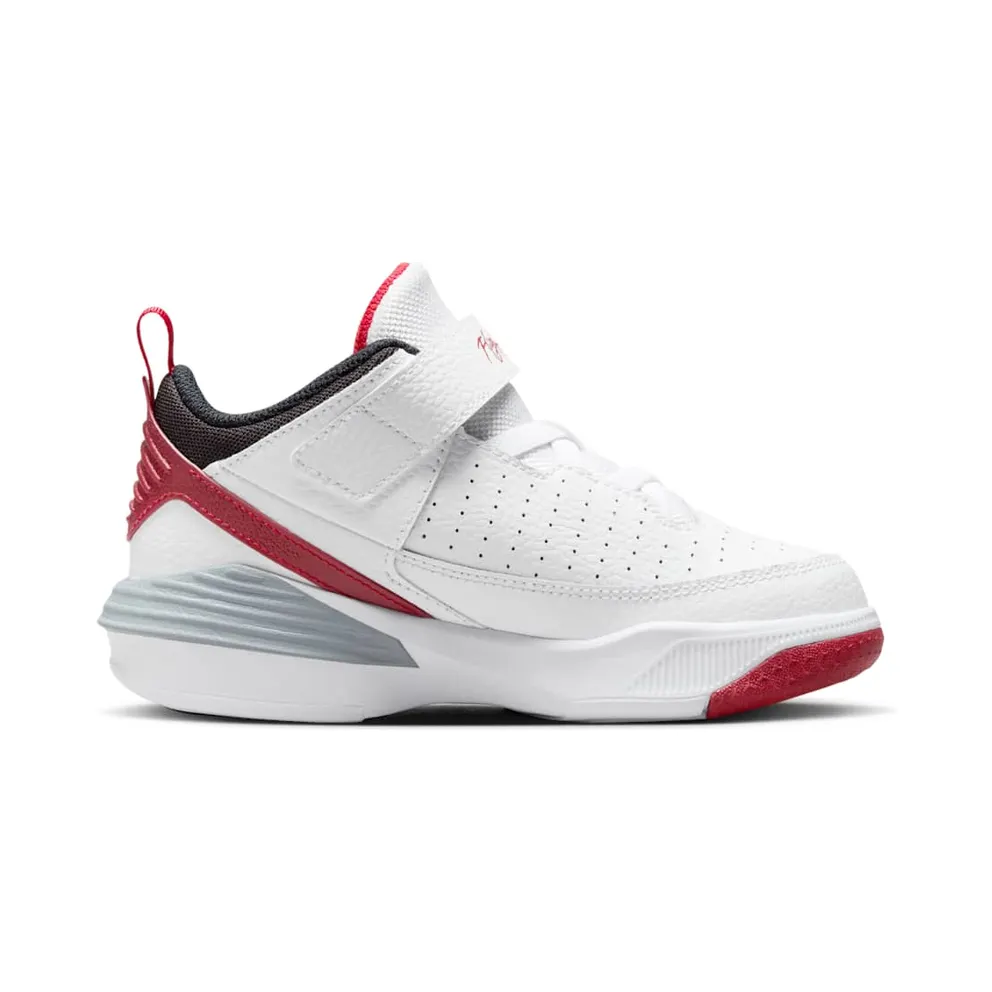 Jordan Max Aura 5 “White / Varsity Red / Wolf Grey / Black” (DZ4354-101)
