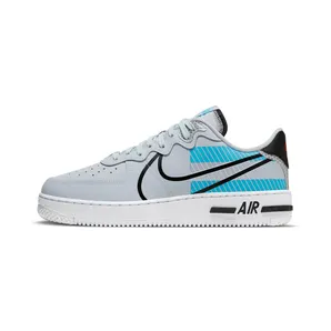 Nike 3M x Air Force 1 React “Pure Platinum / Baltic Blue / Habanero Red / Black” (CT3316-001)